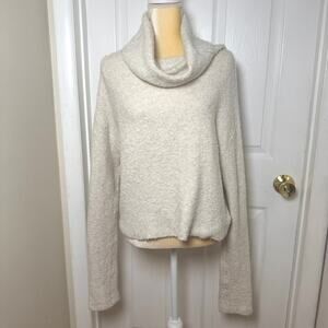 Free People Stormy Pullover Wool Alpaca Blend Sweater in Oatmeal Heather Size M